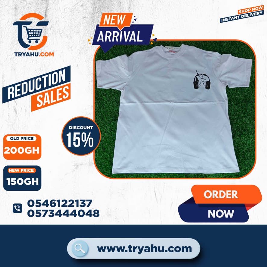 Shop Heavy 100% Cotton Men’s T-Shirts | Durable & Stylish | Tryahu Ghana
